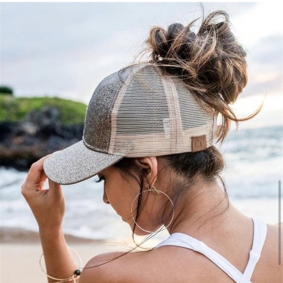 Smokey gold glitter women’s baseball cap - Picture 7 of 7